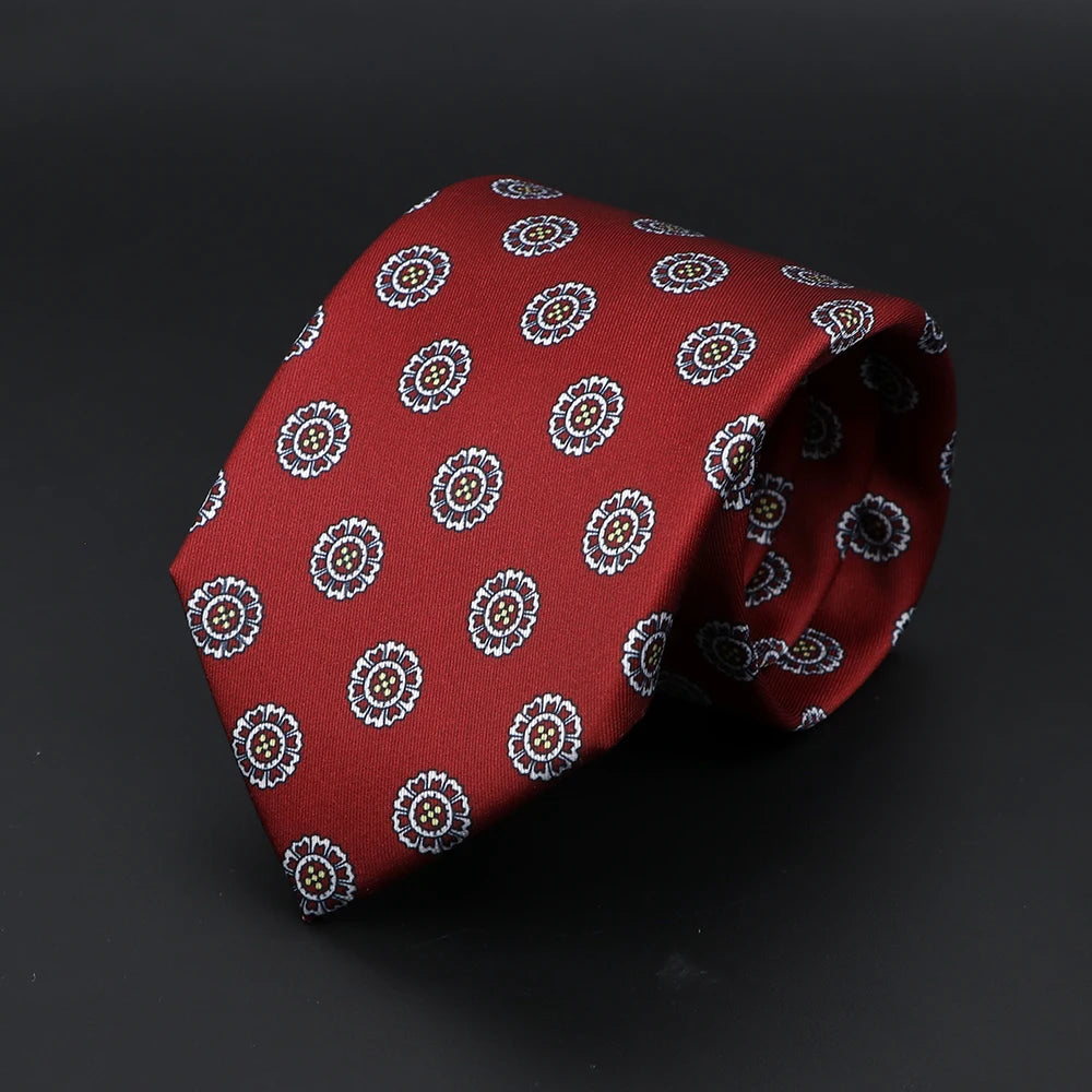 Fashion Men's 7.5cm Silk Tie Super Soft Bohemian Style Dot Chic Novelty Red Blue Necktie Suit Shirt Luxury Banquet Accessories