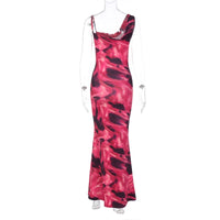 2023 Sexy Elegant Vintage Women Sleeveless Print Evening Party Dress