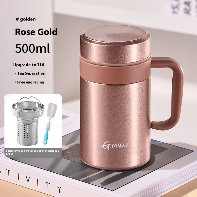 Insulated Cup For Women'S Office Tea Cup 316 Stainless Steel Large Capacity Men'S Handle Water Cup Cold Insulation