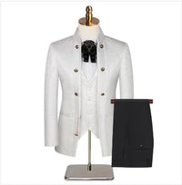 2025 New Wedding Host Performance Men's Suit Dress Three-piece Botanical Floral Pattern  Blazer  for Men with Pants and Vest