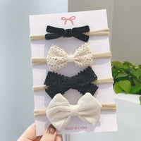 4Pcs/Set Flower Bows Headband Baby Hairband for Girl Children Elastic Hair Bands Soft Toddler Newborn Cute Hair Accessories Gift