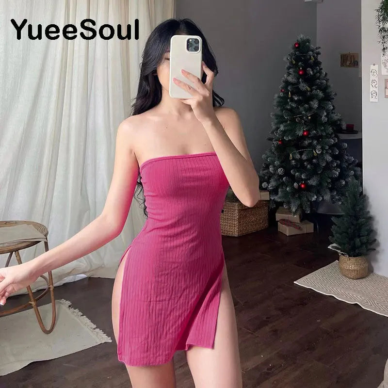 Pink Women Dress Sleeveless Slim Sexy Elegant Mini Dresses 2023 New In Summer Y2K Sweet Party Prom Chic Prom Evening Dresses