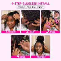 Invisi Strap 360 Glueless Full Lace Front Wigs Human Hair HD Straight 13x4 Lace Frontal Wig Pre Plucked Drawstring Wig for Women