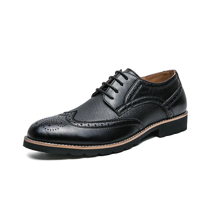 Handmade Oxford Shoes for Men Wingtip Leather Brogue Men's Dress Shoes Classic Business Formal Shoes Male Calfskin Leather Shoe