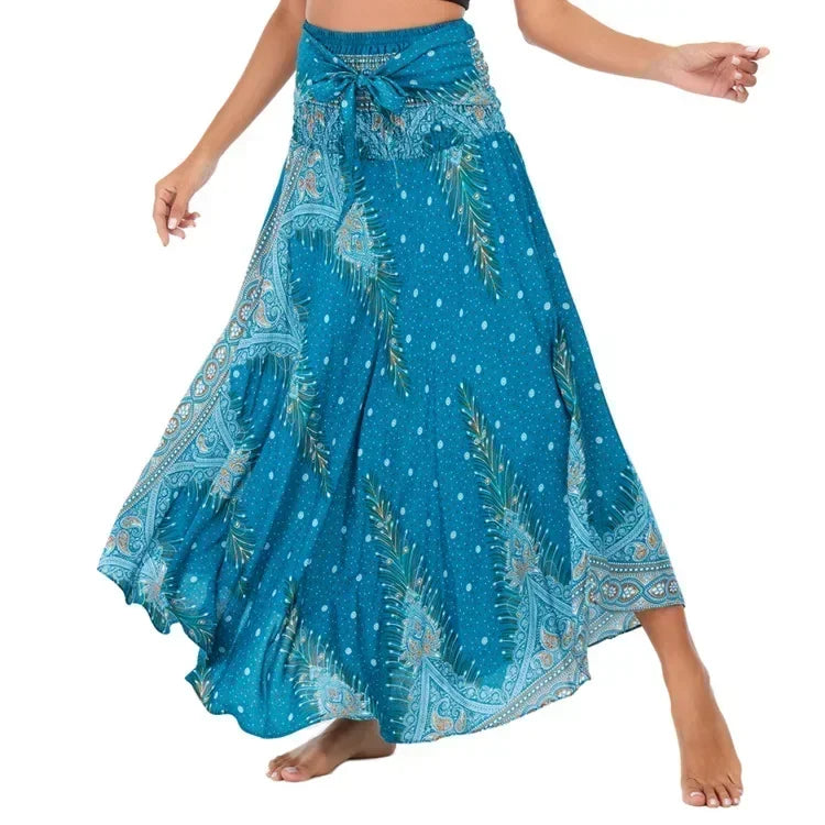 Sexy Summer Long Boho Bottom Women Skirt Vintage Casual Ropa Mujer Faldas Loose Fashion y2k Maxi Skirts Woman Clothing Saia Jupe