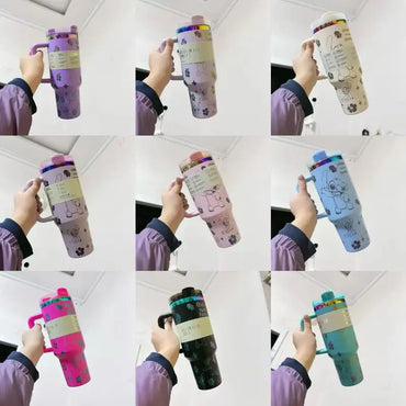Cute 1180ml 40OZ Stainless Steel Insulated Cup 304 Stainless Steel Vacuum Insulated Car Coffee Cup Sports Outdoor Travel