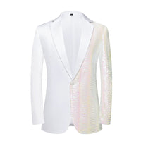 Mens Luxury Wave Striped Gold Sequin Blazer Jacket Shawl Lapel One Button Shiny Wedding Party Suit Jackets Black Tuxedo Blazer