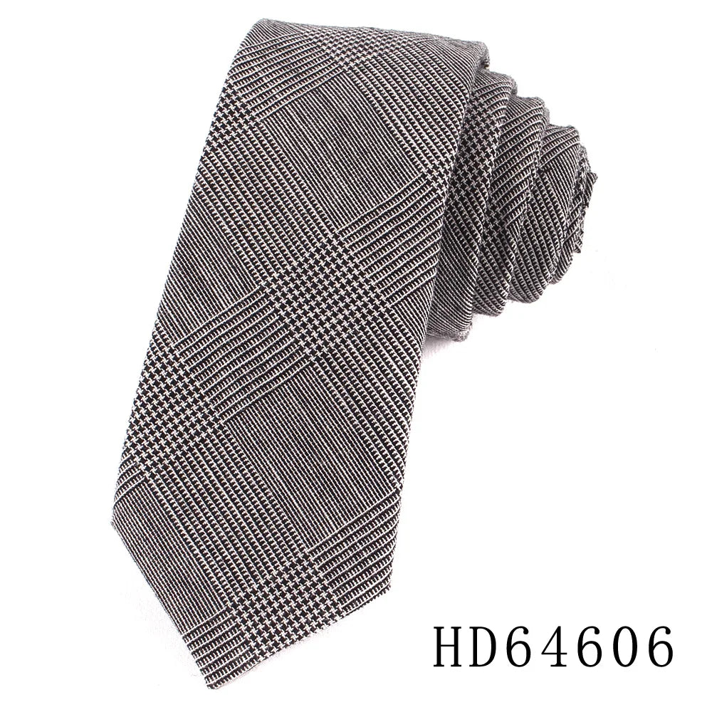 Cotton Skinny Tie For Men Women Casual Plaid Neck Tie For Party Business Wedding Neckties Adult Suit Slim Neck Ties For Gifts