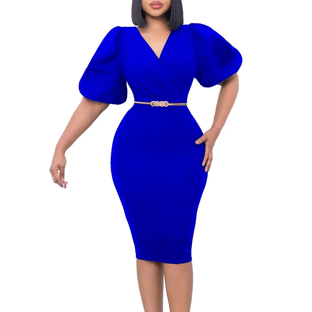 African Clothing Ladies Wear Elegant Fashion Puff Sleeve Church Dresse –  Mega Mart Center