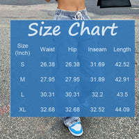 Women's Baggy Jeans Loose Cargo Pants Streetwear Hip Hop Wide-leg jeans Casual Loose Drawstring wide leg pants Fashion Trousers