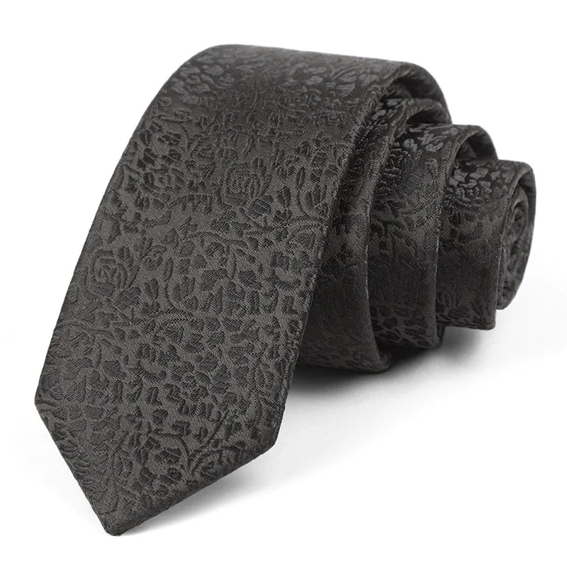 Luxury Skinny 6CM Mens Necktie Ties For Man Striped Plaid Floral Solid Jacquard Ascot Business Party Neck Tie Accssories