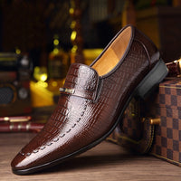 Leather Shoes Mens PU  Luxury Crocodile Pattern Men Business Dress Shoes Casual Social Shoe Male Wedding Footwear Zapatos Hombre