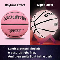 Glow In Night Glow Basketball Size 5 Size 6 Size 7 Children Adult Student PU Soft Leather Outdoor Wear-resistant And Anti-skid