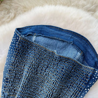 Denim Pant Set Women Two Piece Sets Sexy Matching Sets Sleeveless Short Tops Long Flare Pants High Waist Slim Hot Diamond