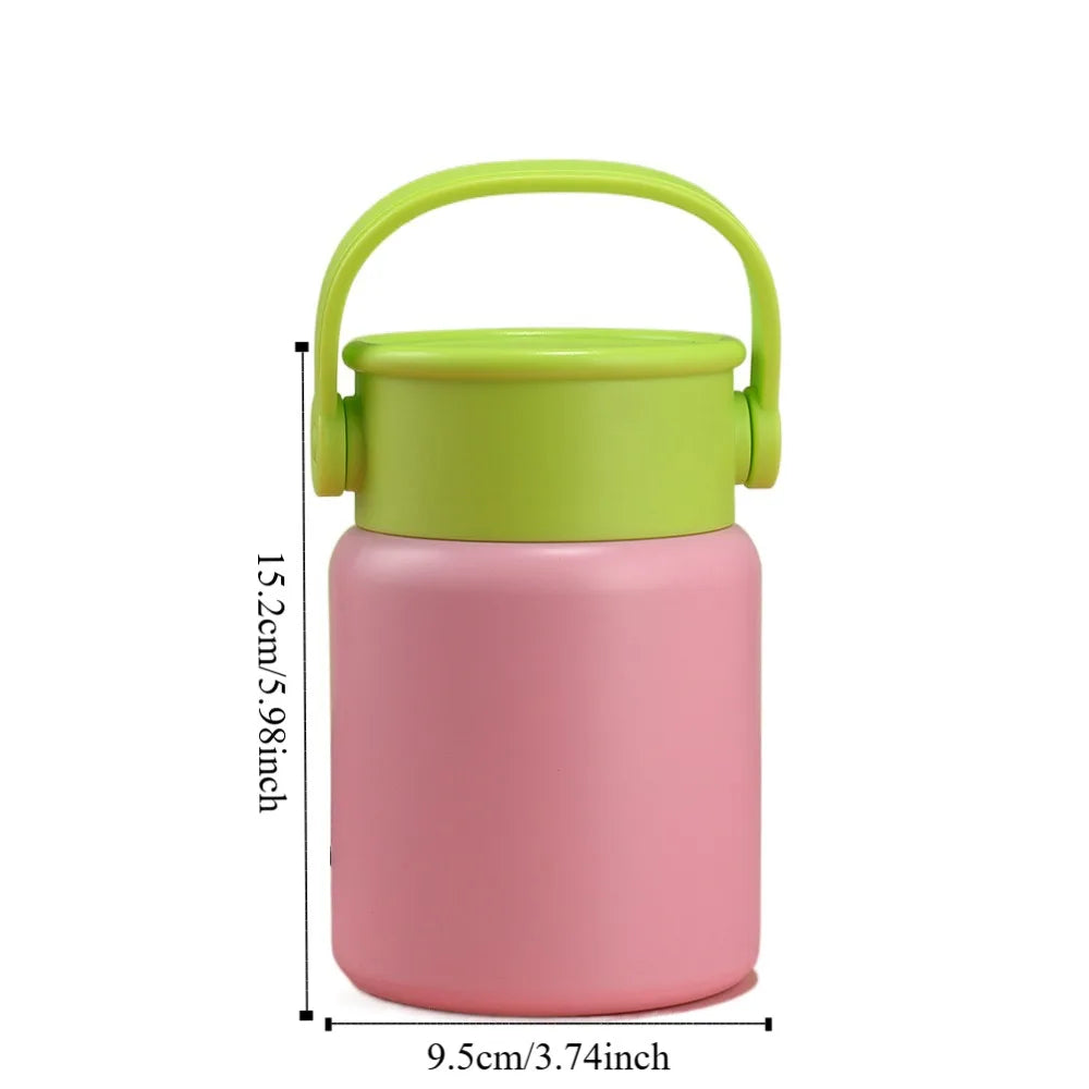 Easy To Clean Insulated Stainless Steel Thermos Cup Leak Proof 500ml Thermos Pot with Spoon Portable Vacuum Flask Travel
