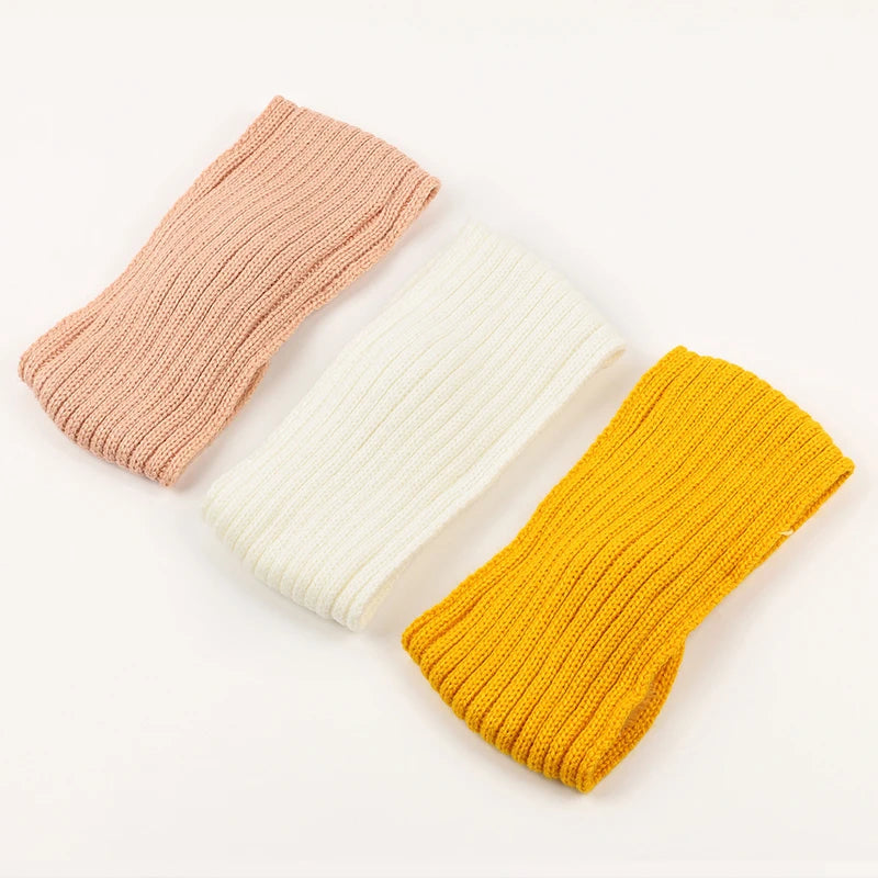 Winter Autumn Thicken Knitting Woolen Wide Headband Plush Lined Headwrap Turban Hairbands For Women Keep Warm Female Ear Warmers