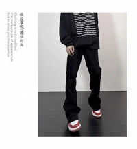 Black Jeans Men Casual Simple All-match Flare Sleeve Handsome Streetwear Daily Fashion Stretchy American Style Pantalon Homme