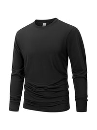 Men's Button Long Sleeve Henley Neck T-Shirt Casual Breathable Round Neck  T-Shirt Solid Color Slim Fit Tee Basics Cozy Tops
