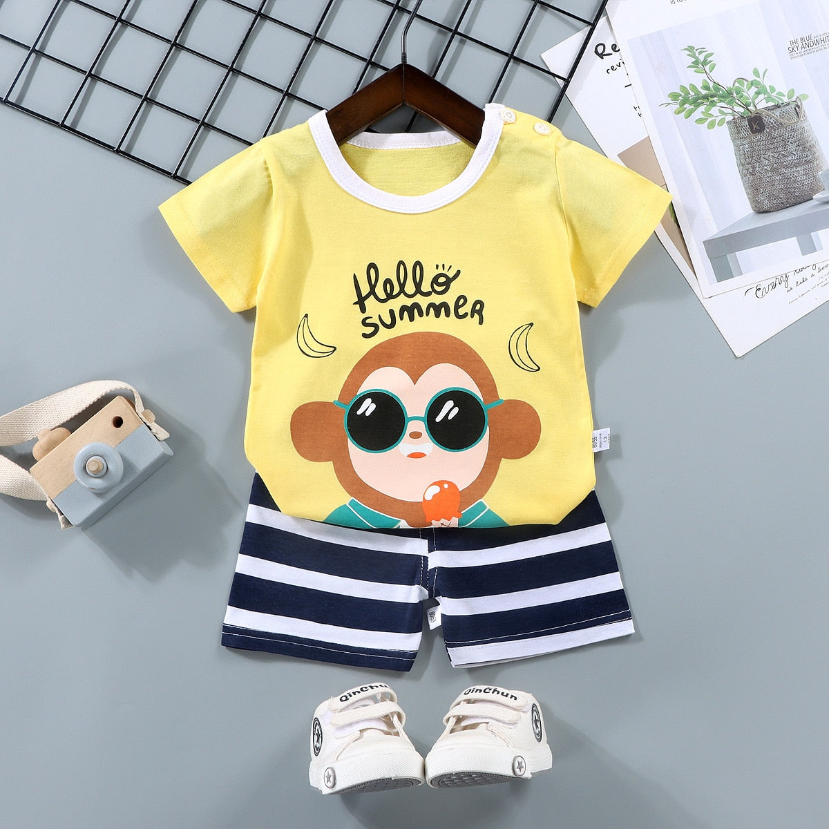 Children's Sets mother Kids Clothes Boys Girl T-shirt Shorts 2PCS Summer Cotton Short sleeve Baby Children Clothing Toddler Suit