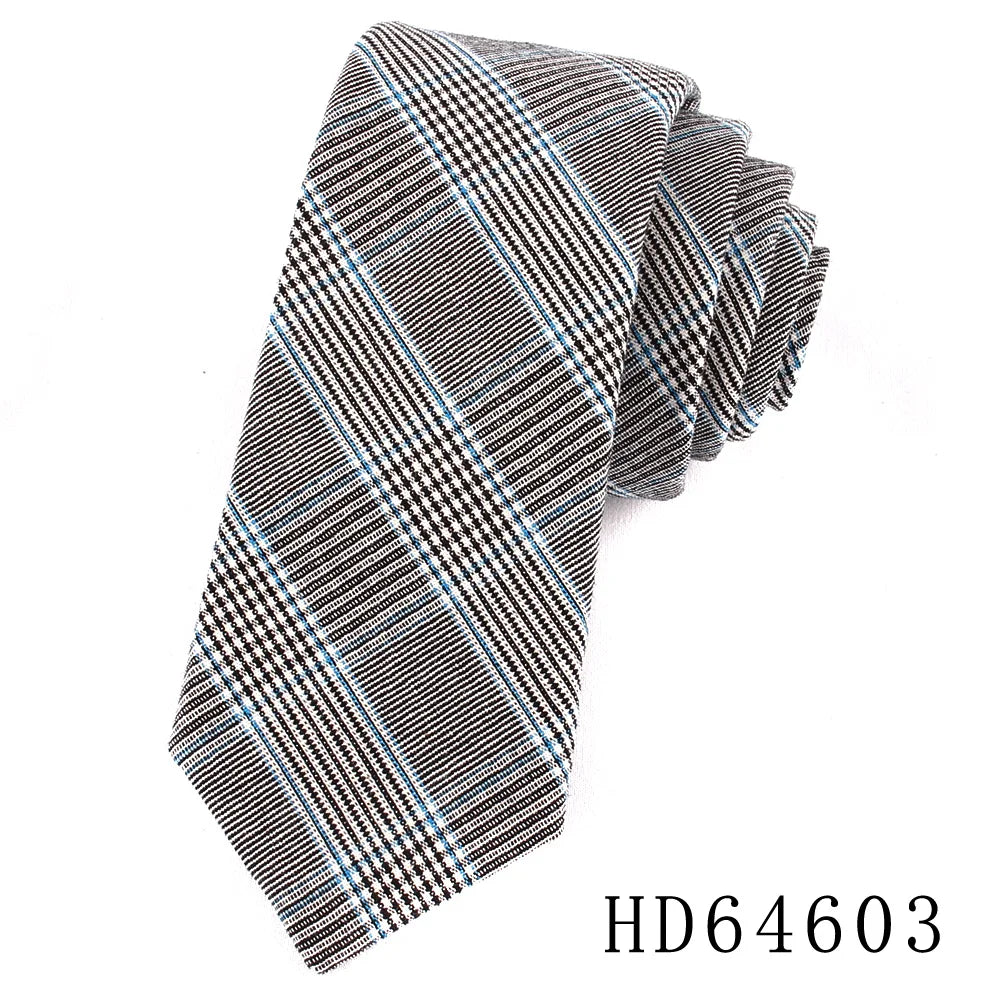 Cotton Skinny Tie For Men Women Casual Plaid Neck Tie For Party Business Wedding Neckties Adult Suit Slim Neck Ties For Gifts