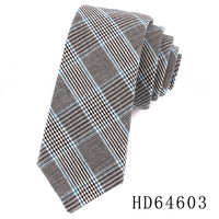Cotton Skinny Tie For Men Women Casual Plaid Neck Tie For Party Business Wedding Neckties Adult Suit Slim Neck Ties For Gifts