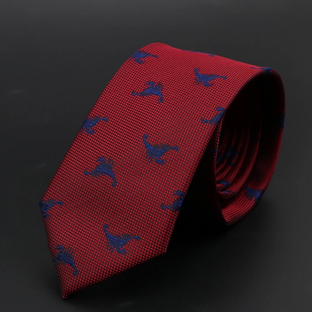 New Men Ties Solid Color Stripe Print Floral 6cm Jacquard Business Neckties Narrow Skinny Tie Wedding Prom Daily Wear Accessory
