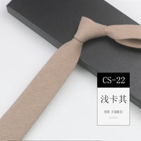 Classic 6cm Solid Navy Brown Neckties For Men Narrow Soft Cotton Neck Ties Casual White Tie Club Party Shirt Accessories Cravat