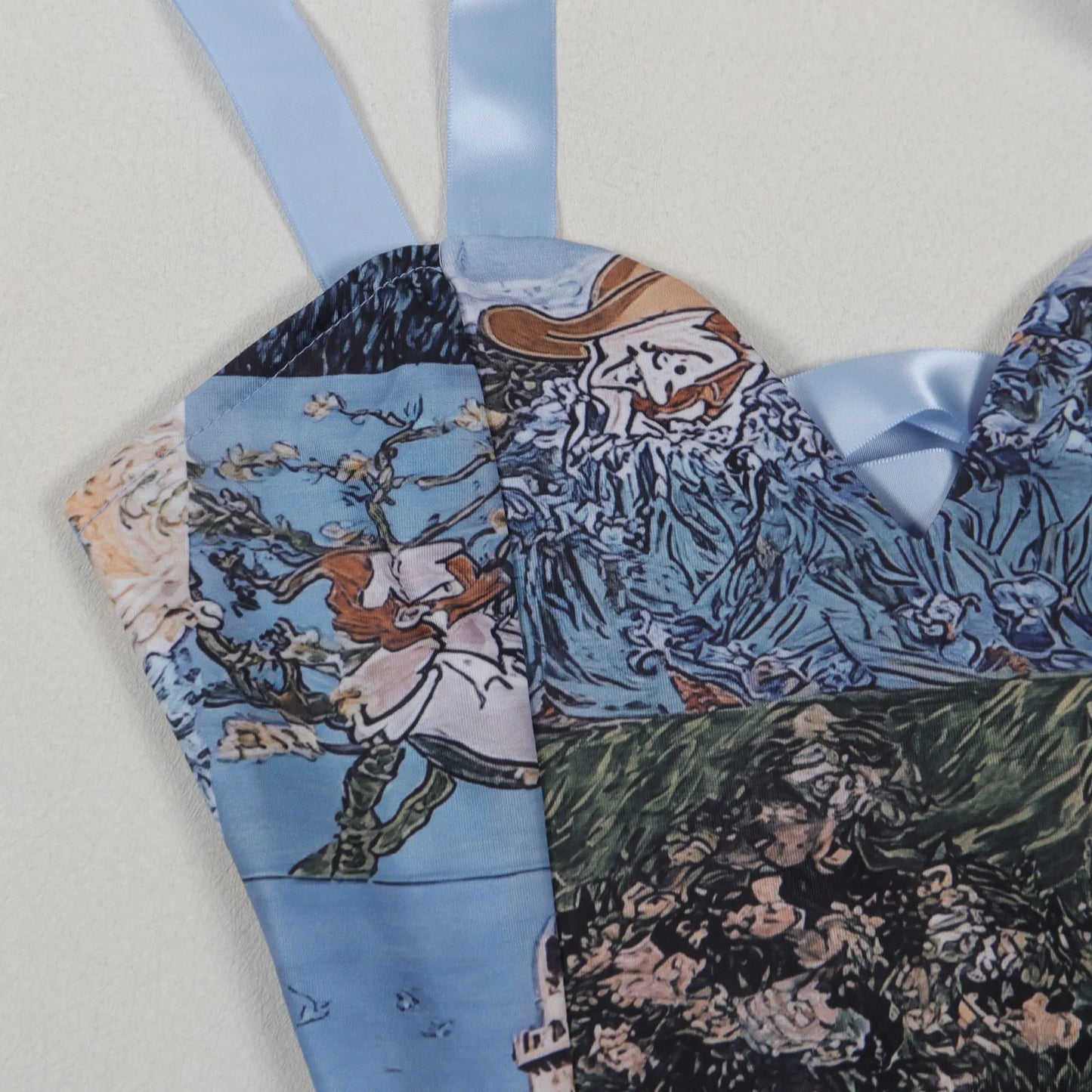 Sister Star Women's Oil Painting Ink Splash Printing Drawstring Tie Lace Multi-Pocket Loose Skinny Straight Pants Two Piece Set