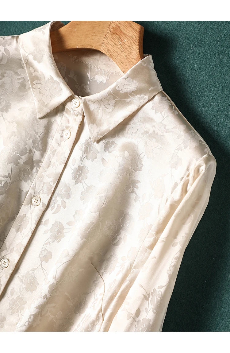 New Spring Women blouses Fashion jacquard Ladies Shirts Elegant Style Tops blusa mujer