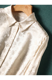 New Spring Women blouses Fashion jacquard Ladies Shirts Elegant Style Tops blusa mujer