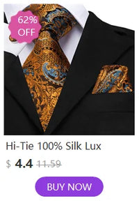 Hi-Tie Blue Business Solid 100% Silk Men's Tie NeckTie 8.5cm Ties for Men Formal Luxury Wedding High Quality Gravata