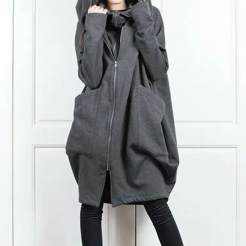 Hoodies Baggy Hooded Sweatshirt for Women Full Zip Up Woman Tops With Zipper New In Loose Harajuku Fashion Outerwears M E Basic