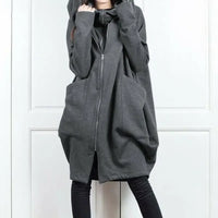 Hoodies Baggy Hooded Sweatshirt for Women Full Zip Up Woman Tops With Zipper New In Loose Harajuku Fashion Outerwears M E Basic