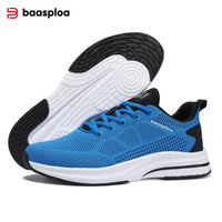 Baasploa Men Running Shoes Brand Mesh Breathable Casual Sneakers Male Lace-Up Comfort Lightweight Sport Shoes Non-Slip Outdoor