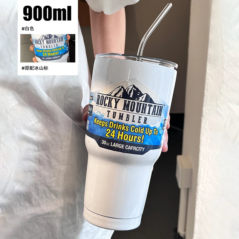 Large Capaci Stainl Steel Thermal Cup Creative g Ice King Car Beverage Insulated Water Cup Faionable St Lid G...