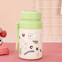 Cute Stainless Steel Student Thermal Cup 1000ml Double Wall Insulated Cup with Filter Net Large Capacity Sports Bottle Outdoor