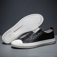 100% Genuine Leather Black White Shoes Men Casual Shoes Soft Flat Brand Cow Leather Cool Street Young Male Footwear D237