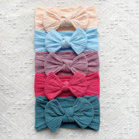 5 Cute Bow Baby Headbands Soft Elastic Hairbands for Girls Newborn Infant Head Scarves Baby Hair Accessories