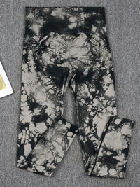Sexy Booty Lifting Tie Dye Leggins Womens Gym High Waist Outdoors Skinny Stretch High Waist Seamless  Leggings Women Fitness