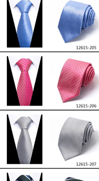 8 cm Tie Men Gravatas Classic Many Color Newest design Silk Necktie Shirt Accessories Striped Sky Blue Man's Office