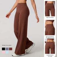 Hearuisavy Women Straight-Leg Sports Pants Gym Clothing Naked Feeling Compression Wide Leg Yoga Leggings Pilates Fitness Tights