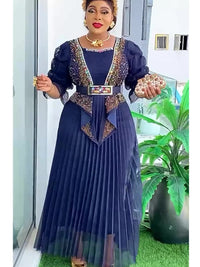 Plus Size African Party Dresses for Women 2025 New Fashion Dashiki Ankara Wedding Evening Gown Elegant Turkey Muslim Maxi Dress