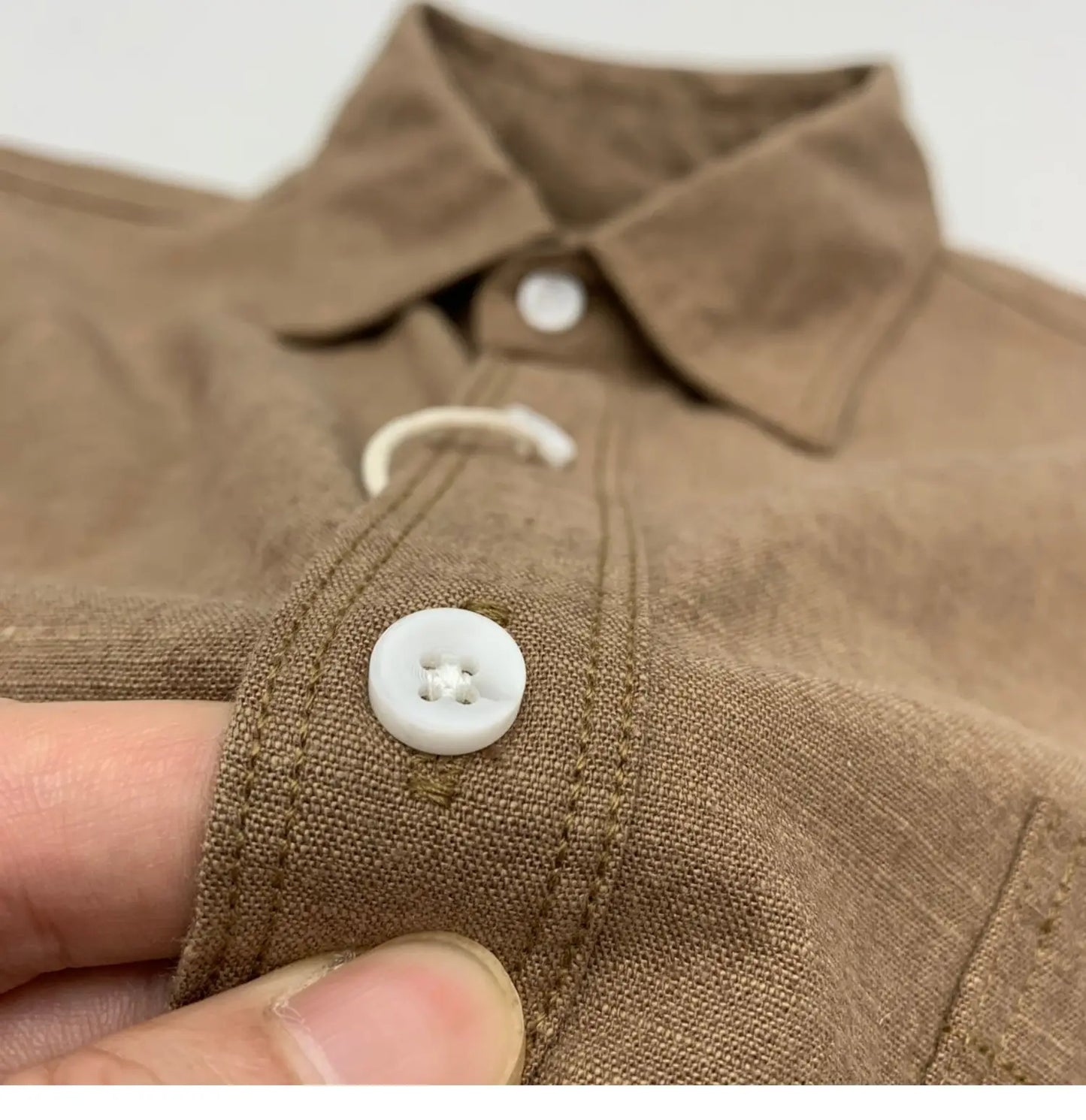 Sold Color Mens Cotton Linen Shirts Harajuku Casual Simple Comfortable Long Sleeve Loose Buttons Blouses Shirt With Chest Pocket