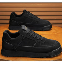 Four-season Men's Large-sized Solid Color Low-top Round Toe Comfortable Soft-soled Lightweight Anti-slip Vulcanized Board Shoes