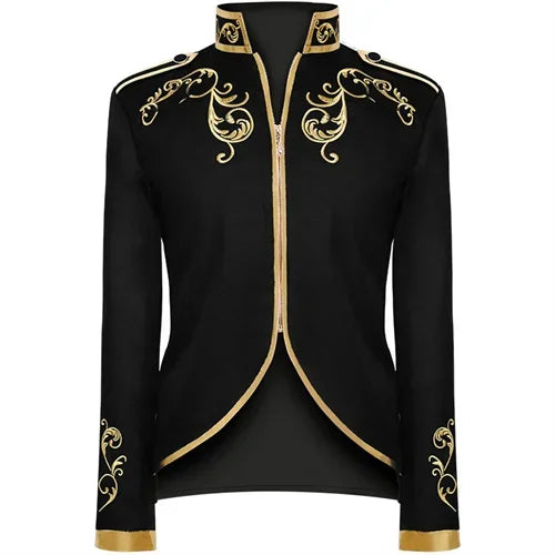 British Style Men Embroidered Flower Suit White / Blue / Red Male Wedding Dance Party Coat Singer Stage Performance Dress Blazer