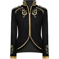 British Style Men Embroidered Flower Suit White / Blue / Red Male Wedding Dance Party Coat Singer Stage Performance Dress Blazer