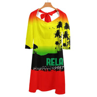 Rasta Relax Evening Party Dresses Midi Sexy Dress Female Sweet One Piece Dress Korean Beach Jamaica Rasta Rastafarian Ocean