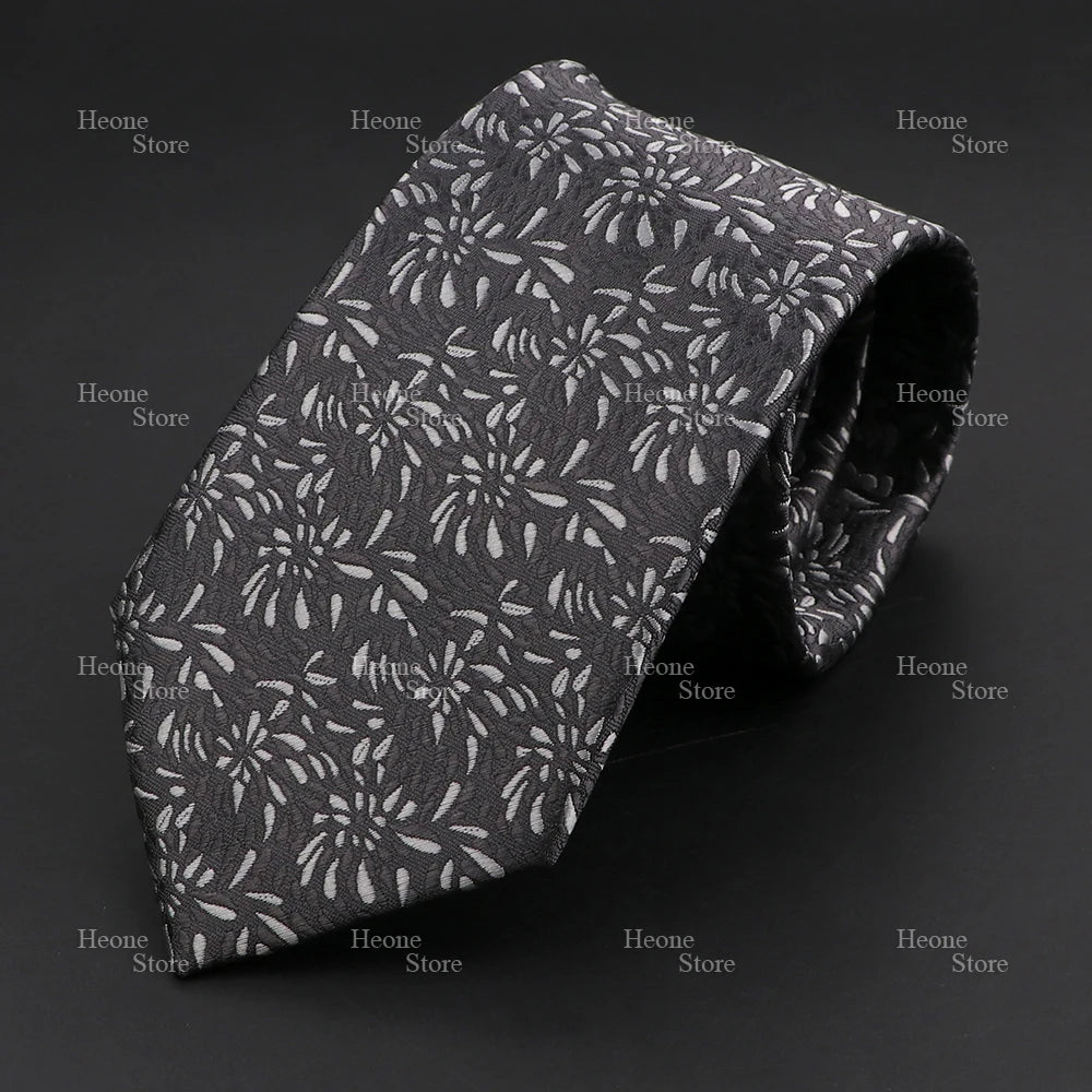 Novelty Men's Tie Floral Rose Constellation Designed Wave Lines Pattern Red Blue Green Neckties Fit Party Dinner Wedding Cravat