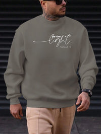 Men's Sweatshirt 2025 New Arrival Minimalist Cozy Relaxed Fit Elegant Calligraphy “Be the Light” Matthew 5:14 Quote Top