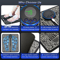 Electric EMS Foot Massager Pad Relief Pain Relax Feet Acupoints Massage Mat Shock Muscle Stimulation Improve Blood Circulation